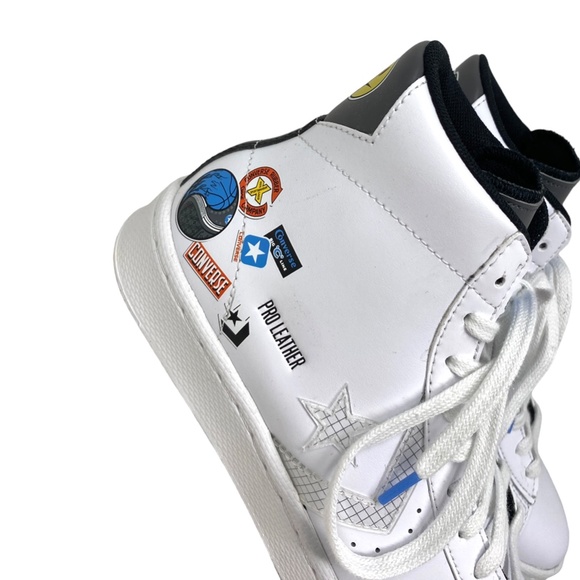 Converse Pro Leather High Skate Shoes Kids Women's White Multi Sneakers 272446C - Picture 4 of 10